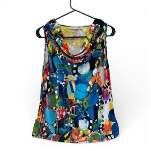 Late Y2K Era Peter Nygard Multicolor Abstract Tank Top Size Small
